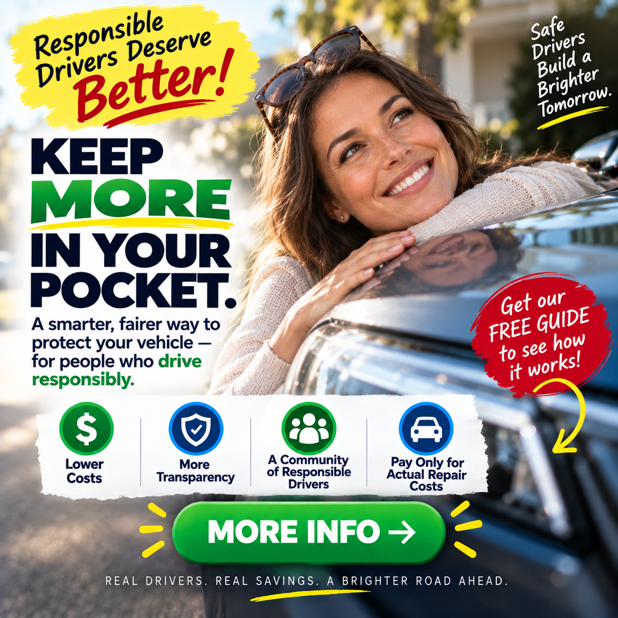 Keep more in your pocket. proposed Good Driver Club Facebook ad