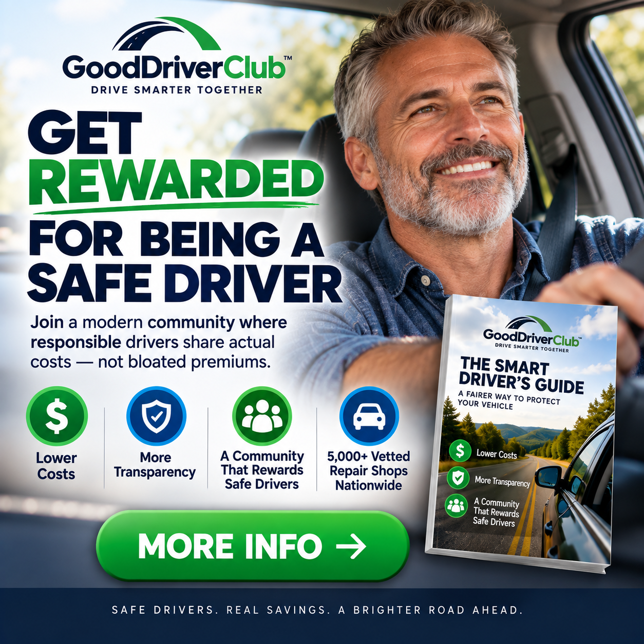 The modern way safe drivers protect their vehicles. proposed Good Driver Club Facebook ad