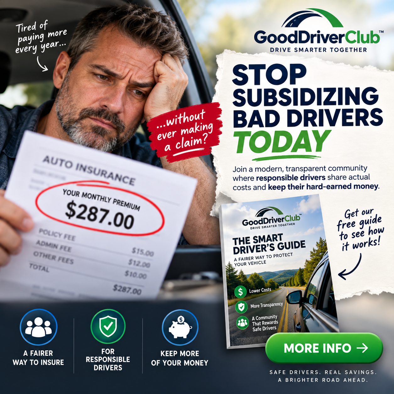 Get the Good Driver's Guide to Smarter Protection. proposed Good Driver Club Facebook ad